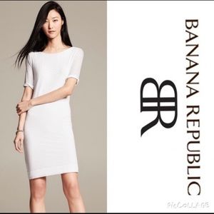 NWT Banana Republic White Perforated Stretch Dress size 6 white party dress